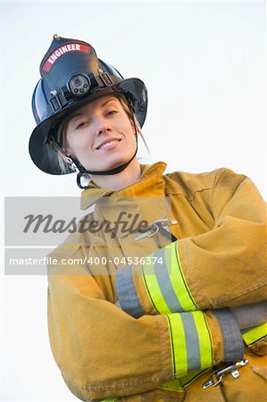 Portrait of a female firefighter