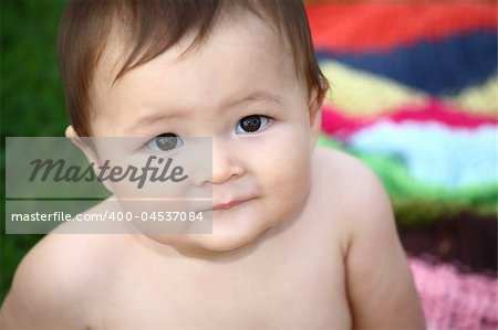 close-up portrait of adorable baby boy (shallow DoF)