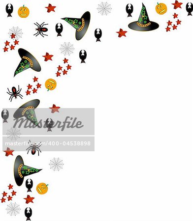 An Illustration of Halloween holidays on a white background