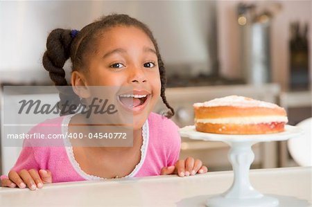 Girl wanting cake at home