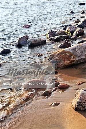 Rocks in water at the shore of Georgian Bay, Canada. Awenda provincial park.