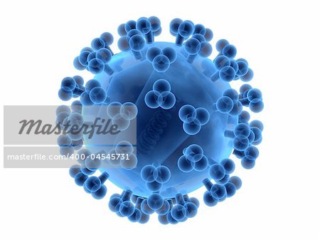 3d rendered close up of a isolated hi virus