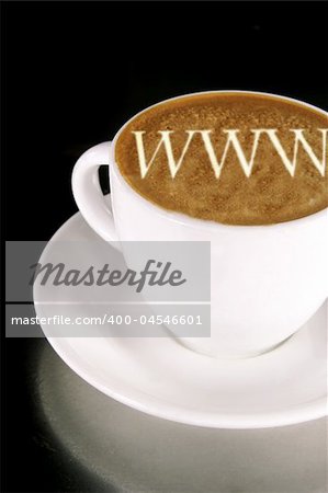 A cappucino with www in the froth