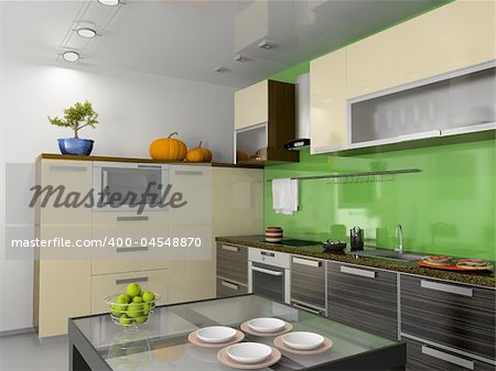 modern kitchen interior (computer generated image)