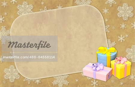 Christmas grunge background with gifts
