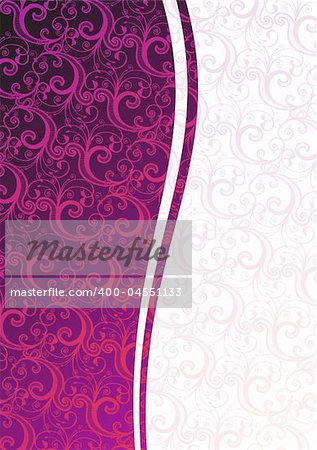 Vector pink floral background with copy-space