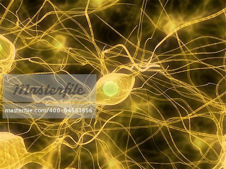 3d rendered close up of an isolated nerve cell