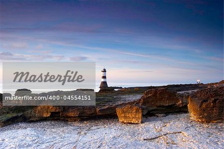 A lighthouse of the coast of Wales, UK.