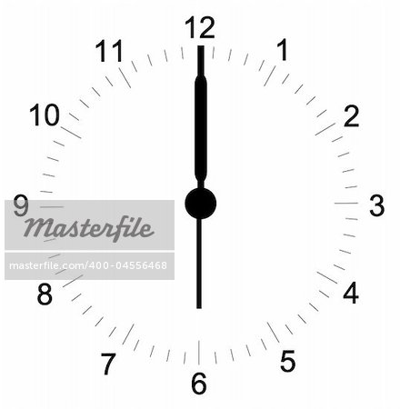 clock face with minutes set at six o'clock