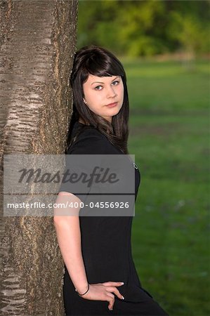 A portrait of a lovely young lady outdoors