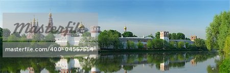 Novodevichy convent in the early morning (view from the lake)