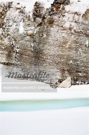 Detail of a colourfull high mountain glacier; useful as nature background. Monte Rosa, Zermatt, Swiss.