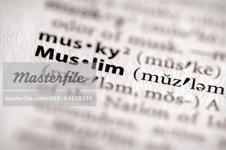 Selective focus on the word "Muslim". Many more word photos in my portfolio...