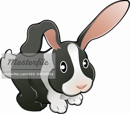A vector illustration of a cute lovable bunny rabbit.