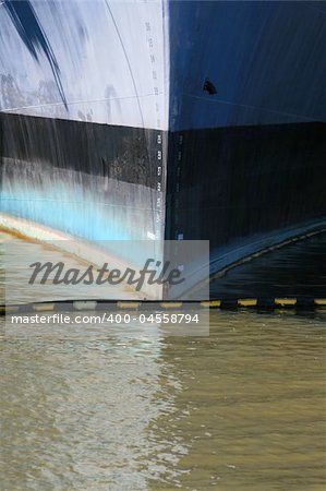 Close up of a front of a ship.