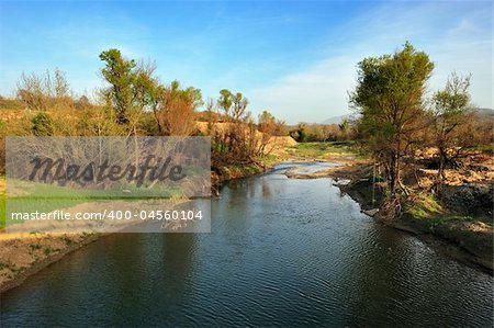 Landscape image of a river in Arcadia, southern Greece