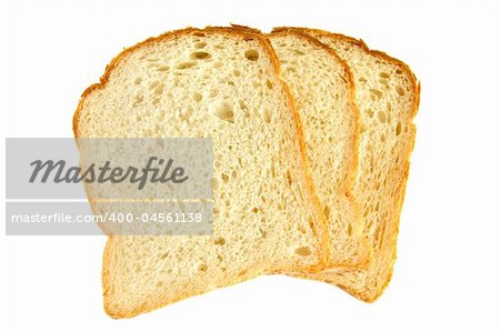 A slice of bread isolated on white background