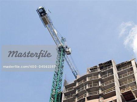 Crane constructing the building
