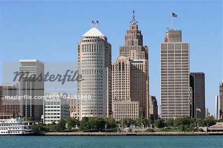 view of Detroit skyline from Windsor, Ontario