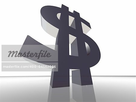 3d render money sign