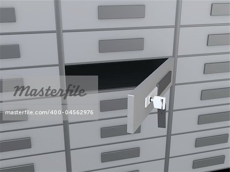3d rendered illustration of man little bank safes