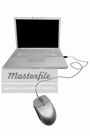 Modern and stylish laptop on a white background