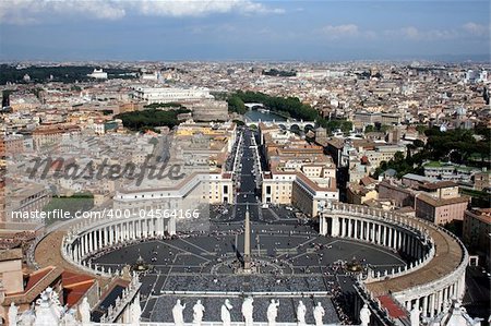 View drom the top of St. Peter's Basilica, Rome, Italy