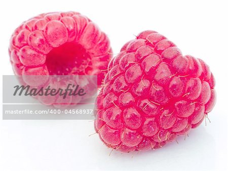 A fresh raspberries over white background