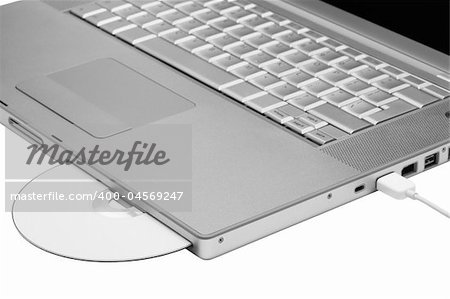 New and modern laptop on a white background