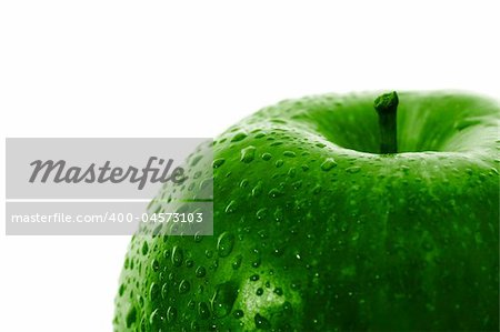 Macro image of a green apple