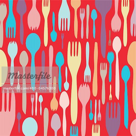 Food - restaurant - menu design with cutlery silhouette