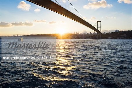 The Bosphorus Bridge which connects Europe and Asia