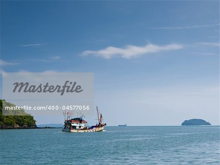 Vintage boat on a Andaman sea, Thailand.