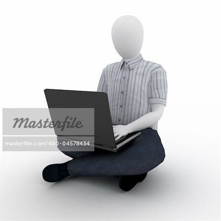 3d human model on white background