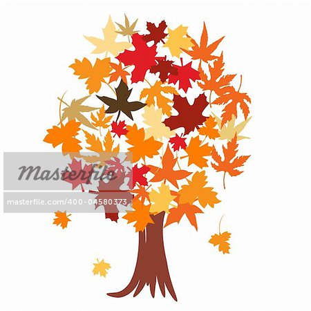 Abstract tree with autumn leaves vector illustration