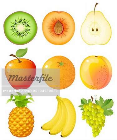 Vector illustration - set of fruits