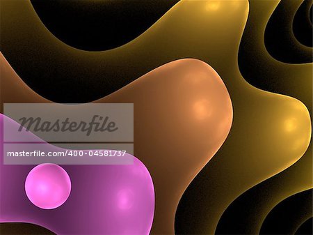 Abstract background. Purple - orange palette. Raster fractal graphics.