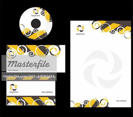 abstract swire style Business card. Vector illustration