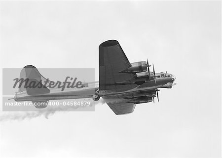 World War II era American bomber on a mission
