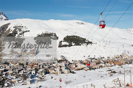 Ski resort in a high mountain area