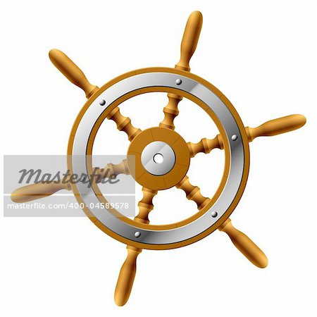 Vector illustration of a steering wheel. Detailed portrayal.