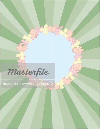 Pastel Colors and flowers surrounding window for copy or product