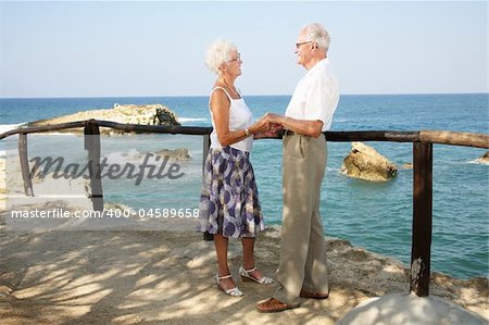 happy seniors on holidays - bright lifestyle portrait