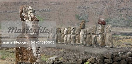 A platform with statues on Easter Island