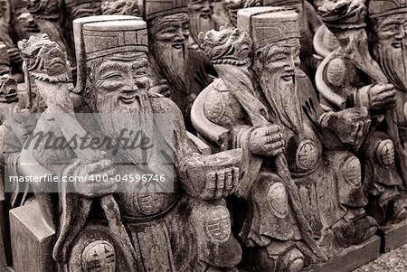 It is a group of chinese stone god.