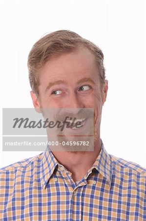 Portrait of smiling man on white background