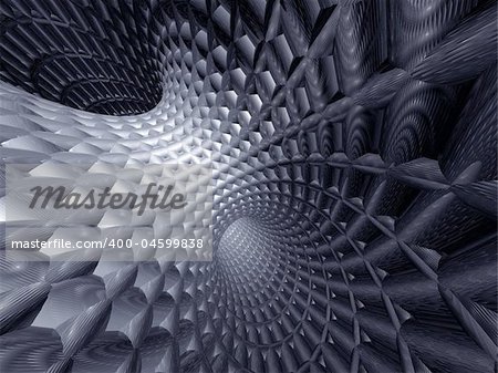 3d abstract blue tunnel