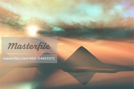 Three pyramids along the Nile River in Egypt.