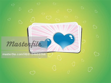 green macro shape background with card illustration