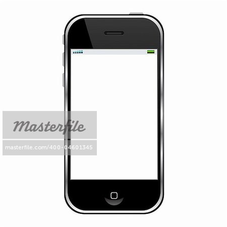 Modern cell phone isolated over white background